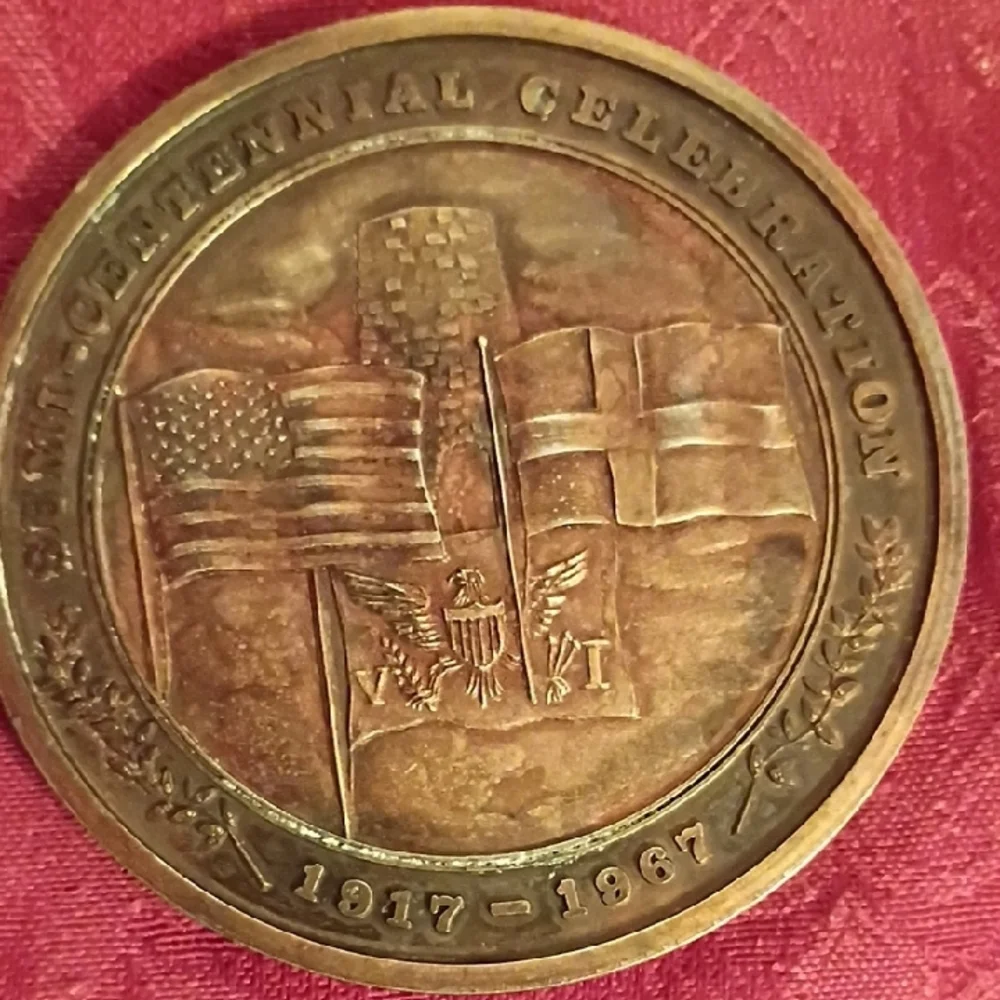 U.S. Virgin Islands Semi-Centennial Celebration Medal-(1917-1967)